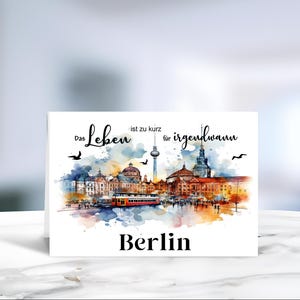Berlin  • Postkarte • Klappkarte • Einladung Berlin • Hochzeit • Skyline  • Karte Berlin • Reisen • Reisegutschein • LN1  - 4 von 6