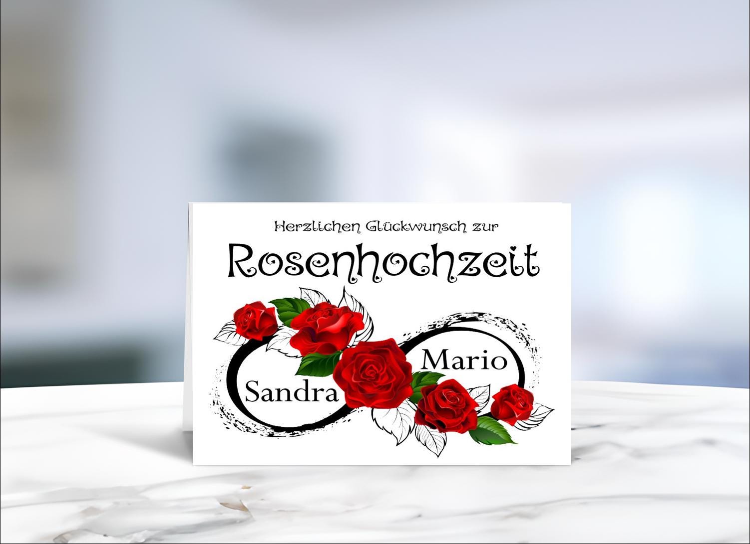 Rose Wedding • Wedding • Birthday • Various sizes • Congratulations card • 10 years • Wedding card • Personalized • LN2