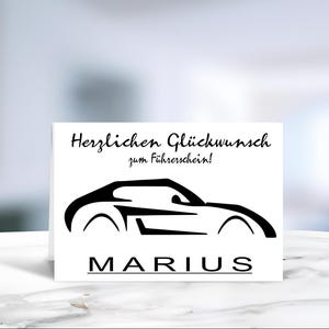 Führerschein • Bestandene Prüfung • Neues Auto • Fahrprüfung • Volljährig • Fahranfänger • Karte Führerschein • LN1 - Motiv 1 von 6