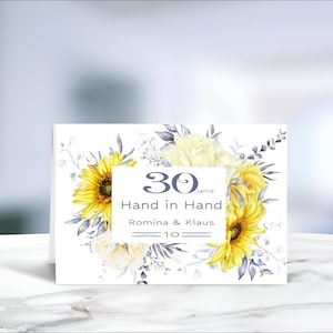 Perlenhochzeit • Klappkarte • Glückwunschkarte • Postkarte • 30 Jahre  • personalisiert • LN2