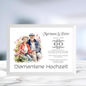 Diamantene Hochzeit • Geldgeschenk • Hochzeitstag 60 Jahre •  Jubiläumsgeschenk  • personalisiert  • Wunscherfüller • LN3 - 1 von 7