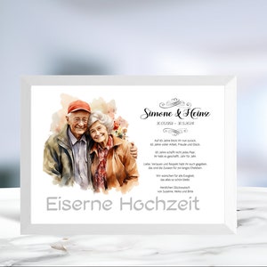 Eiserne Hochzeit • 65 Jahre Ehe • Geldgeschenk • Hochzeitsjubiläum • personalisiert • Hochzeitstag Karte • Wunscherfüller • LN1- 6 von 6