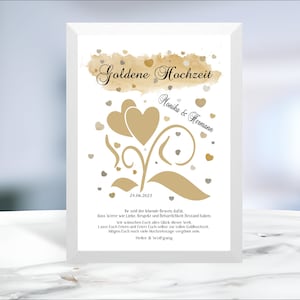 Goldene Hochzeit • Geldgeschenk • 50 Jahre verheiratet • Herzregen • personalisiert LN1