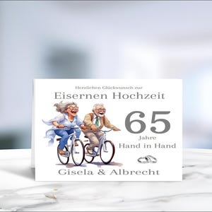 Eiserne Hochzeit • Klappkarte • Glückwunschkarte • Postkarte • 65 Jahre verheiratet  • personalisiert • LN6-Motiv 2 von 4