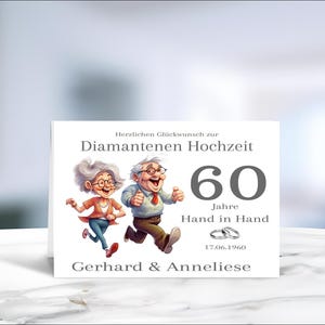 Diamantene Hochzeit • Karikatur • Glückwunschkarte • Hochzeitsjubiläum • Hochzeitskarte  •  60 Jahre Ehe • personalisiert • LN7-1 von 8