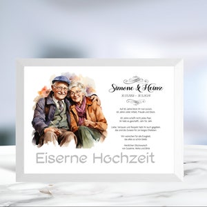 Eiserne Hochzeit • 65 Jahre Ehe • Geldgeschenk • Hochzeitsjubiläum • personalisiert • Hochzeitstag Karte • Wunscherfüller • LN1- 5 von 6