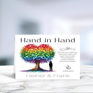 Hochzeit • Mr. & Mr. • Schwulenhochzeit • Männerhochzeit • personalisiert • Gleichgeschlechtliche Ehe • Regenbogenbaum • GAY Hochzeit