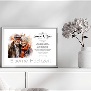 Eiserne Hochzeit • Karte Eiserne Hochzeit • Digitales Produkt zum Ausdrucken • DIN A4 - PDF und JPG • personalisiert • Serie LN1 - 6 Motive