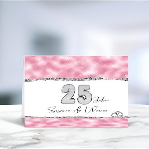 Silberhochzeit • Silberne Hochzeit • 25 Jahre verheiratet • Silberne Hochzeit • Silberhochzeitskarte  • personalisiert • LN4 Motiv 5 von 6