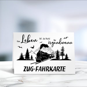 Fahrkarte • Panorama Express • Glacier Express • Hochzeitskarte • Lokomotive • Geburtstagkarte • Skyline • Reisegutschein • Motiv 1