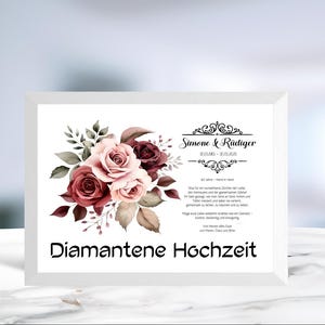 Diamantene Hochzeit • Geldgeschenk • Hochzeitstag 60 Jahre •  Jubiläumsgeschenk  • personalisiert  • Wunscherfüller • LN4 - 3 von 5