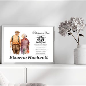 Eiserne Hochzeit • Karte Eiserne Hochzeit • Digitales Produkt zum Ausdrucken • DIN A4 - PDF und JPG • personalisiert • Serie LN4 - 4 Motive