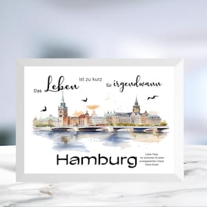 Geldgeschenk • Hamburg • Skyline Hamburg • Einladung Hamburg • Karte Hamburg • Reisegutschein Hamburg • personalisiert • Motiv 2 von 6