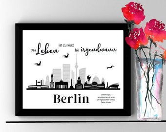 Geldgeschenk • Berlin • Skyline • Hochzeit • Geburtstag • Reisen • Rente •  personalisiert • auch Digital