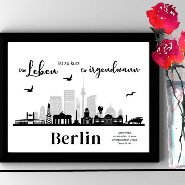 Geldgeschenk • Berlin • Skyline • Hochzeit • Geburtstag • Reisen • Rente •  personalisiert • auch Digital