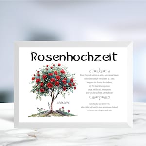 Geldgeschenk • Rosen Hochzeit  • Hochzeitstag  • Jahrestag  • Valentinstag  • 10 Jahre verheiratet  •  personalisiert  • Motiv 3 von 4 • LN1