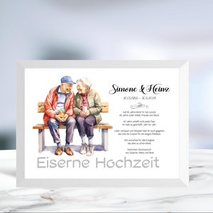 Eiserne Hochzeit • 65 Jahre Ehe • Geldgeschenk • Hochzeitsjubiläum • personalisiert • Hochzeitstag Karte • Wunscherfüller • LN3- 6 von 6