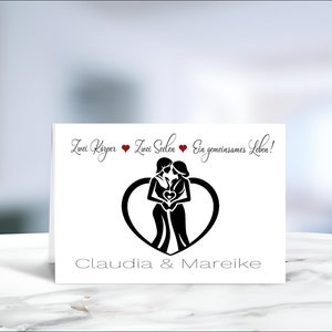 Lesbenhochzeit • Gayhochzeit • Frauenhochzeit • Gleichgeschlechtliche Hochzeit • Hochzeitskarte  • personalisiert • Motiv 6 von 6