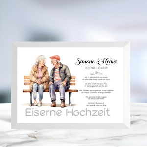 Eiserne Hochzeit • 65 Jahre Ehe • Geldgeschenk • Hochzeitsjubiläum • personalisiert • Hochzeitstag Karte • Wunscherfüller • LN3- 2 von 6