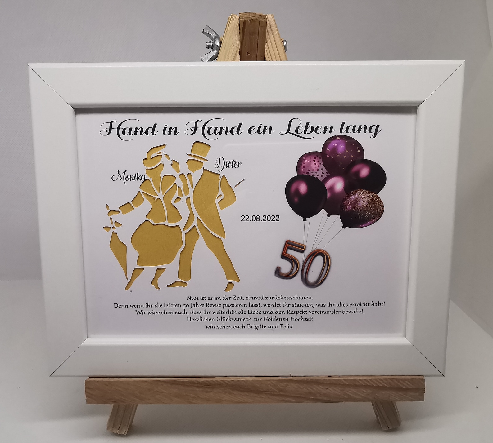 Geldgeschenk goldene Hochzeit Hand in Hand ein Leben lang Etsy.de