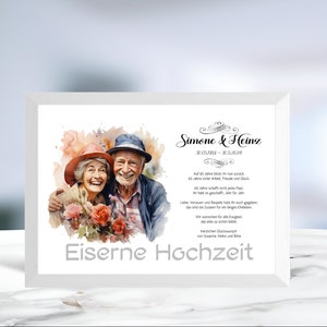 Eiserne Hochzeit • 65 Jahre Ehe • Geldgeschenk • Hochzeitsjubiläum • personalisiert • Hochzeitstag Karte • Wunscherfüller • LN1-2 von 6