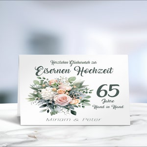 Eiserne Hochzeit • 65. Hochzeitstag • Glückwunschkarte • Hochzeitsjubiläum • 65 Jahre Ehe  • personalisiert • LN1 - 1 von 5