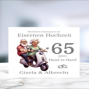 Eiserne Hochzeit • Klappkarte • Glückwunschkarte • Postkarte • 65 Jahre verheiratet  • personalisiert • LN6-Motiv 4 von 4
