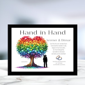Geldgeschenk • Hochzeit •  Regenbogenbaum • personalisiert •  Männerhochzeit  • Schwulenhochzeit • gleichgeschlechtliche Ehe