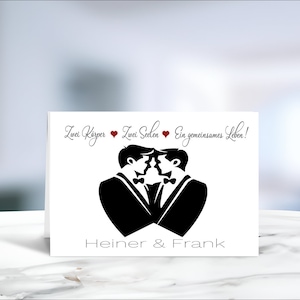 Schwulenhochzeit • Männerhochzeit • personalisiert • Gleichgeschlechtliche Ehe • Regenbogen • GAY Hochzeit • Mr. & Mr. • Motiv 3 von 6