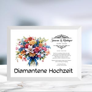 Diamantene Hochzeit • Geldgeschenk • Hochzeitstag 60 Jahre •  Jubiläumsgeschenk  • personalisiert  • Wunscherfüller • LN4 - 4 von 5