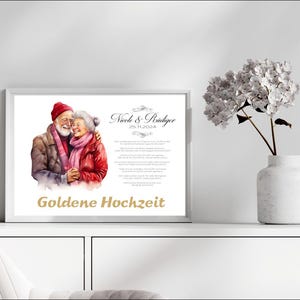 Goldene Hochzeit • Karte Goldene Hochzeit • Digitales Produkt zum Ausdrucken • DIN A4 - PDF und JPG • personalisiert • Serie LN2 - 8 Motive