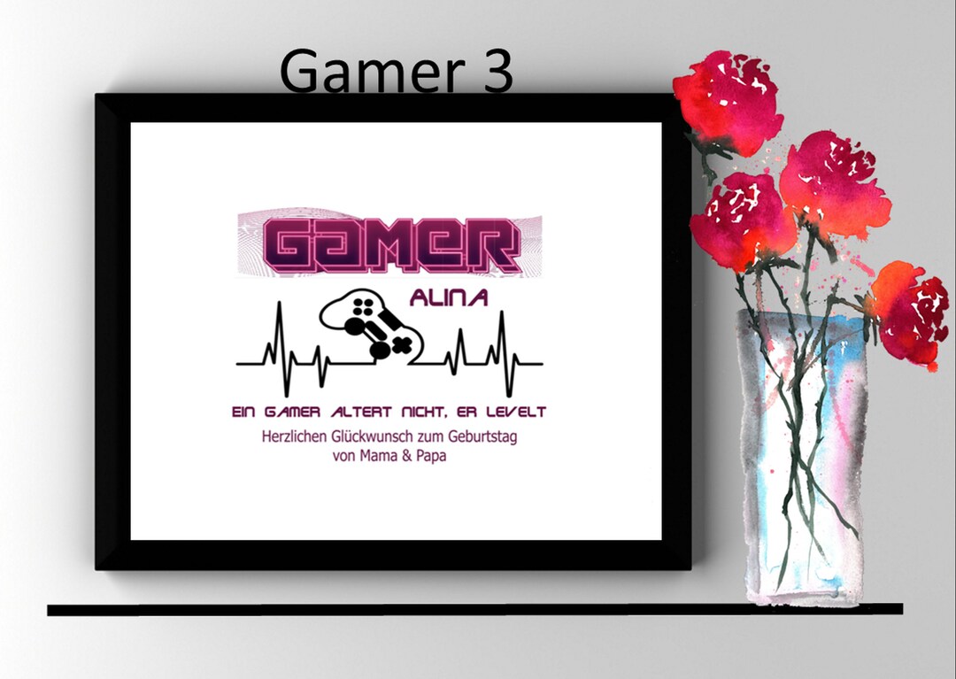 Geldgeschenk Gamer 3 Schule Geburtstag personalisiert Etsy.de
