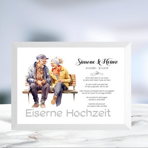 Eiserne Hochzeit • 65 Jahre Ehe • Geldgeschenk • Hochzeitsjubiläum • personalisiert • Hochzeitstag Karte • Wunscherfüller • LN3- 3 von 6