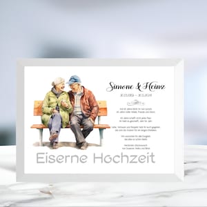 Eiserne Hochzeit • 65 Jahre Ehe • Geldgeschenk • Hochzeitsjubiläum • personalisiert • Hochzeitstag Karte • Wunscherfüller • LN3- 4 von 6