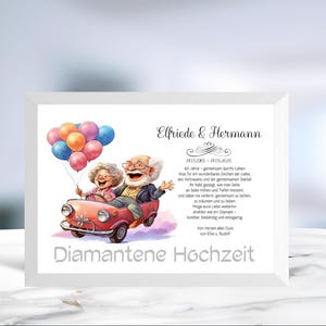 Diamantene Hochzeit • Geldgeschenk • Hochzeitstag 60 Jahre •  Jubiläumsgeschenk  • personalisiert  • Wunscherfüller • LN7 - 4 von 8