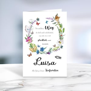 Konfirmation • Karte • Jugendweihe • Kommunion • Glückwunschkarte • personalisiert • LN1-Motiv 3 von 6