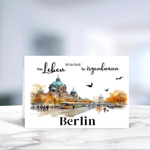 Berlin  • Postkarte • Klappkarte • Einladung Berlin • Hochzeit • Skyline  • Karte Berlin • Reisen • Reisegutschein • LN1  - 5 von 6