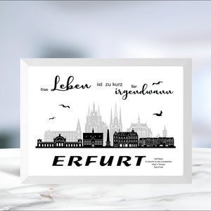 Geldgeschenk • Erfurt • Thüringen  • Hochzeitsreise • Hochzeit • Skyline • Geburtstag • Rente • Reisen • personalisiert • auch Digital