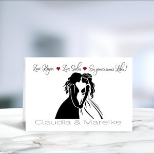Lesbenhochzeit • Gayhochzeit • Frauenhochzeit • Gleichgeschlechtliche Hochzeit • Hochzeitskarte  • personalisiert • Motiv 5 von 6
