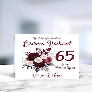 Eiserne Hochzeit • 65. Hochzeitstag • Glückwunschkarte • Hochzeitsjubiläum • 65 Jahre Ehe  • personalisiert • LN1 - 5 von 5