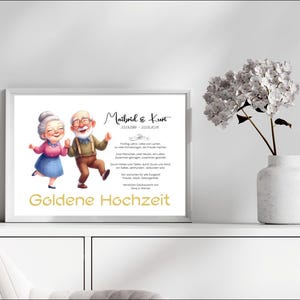 Goldene Hochzeit • Karte Goldene Hochzeit • Digitales Produkt zum Ausdrucken • DIN A4 - PDF und JPG • personalisiert • Serie LN3 - 5 Motive