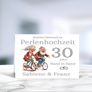 Perlenhochzeit • 30 Jahre Ehe • Hochzeitsjubiläum • Karte Perlenhochzeit • 30 Jahre verheiratet  • personalisiert • LN7-7