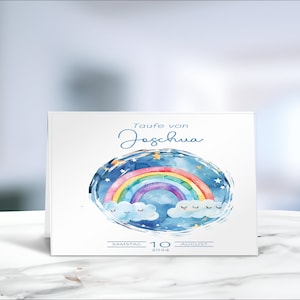 Taufe Mädchen • Taufe Jungen • Geburt • Regenbogen • Glückwunschkarte • Kinder Geburtstag • Taufkarte  • personalisiert • LN2