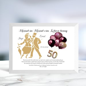 Goldene Hochzeit • Geldgeschenk • Karte Goldene Hochzeit • Pärchen • personalisiert • LN1