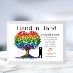 Geldgeschenk • Hochzeit • Mrs. & Mrs. • Lesbenhochzeit • Frauenhochzeit • personalisiert • Gleichgeschlechtliche Ehe • Regenbogenbaum