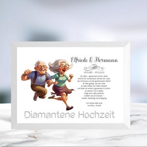 Diamantene Hochzeit • Geldgeschenk • Hochzeitstag 60 Jahre •  Jubiläumsgeschenk  • personalisiert  • Wunscherfüller • LN7 - 2 von 8