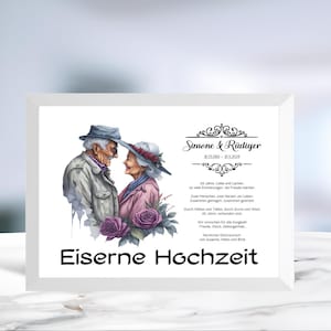 Eiserne Hochzeit • Hochzeitstag 65 Jahre • Geldgeschenk •  65 Jahre Ehe •  personalisiert • Reisegutschein  • Wunscherfüller • LN2- 3 von 6
