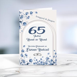 Eiserne Hochzeit • Klappkarte • Glückwunschkarte • Postkarte • 65 Jahre  • personalisiert • LN2-Motiv 4 von 4