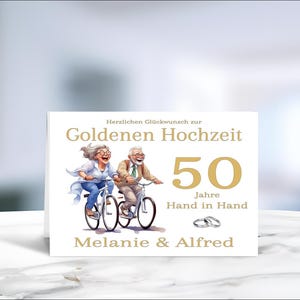 Goldene Hochzeit • Glückwunschkarte  • Hochzeitskarte  • personalisiert • LN7 - 3 von 8