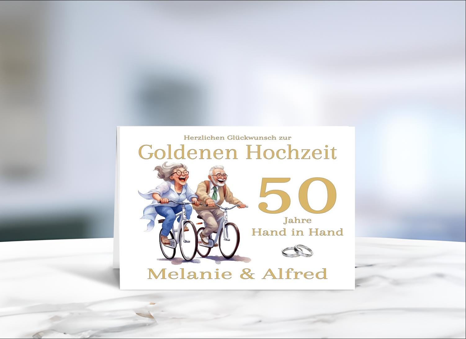 Glückwunschkarte Zur Hochzeit "Happy Hochzeit" Mit Goldprägung, 12x18 Cm, Aus Karton
